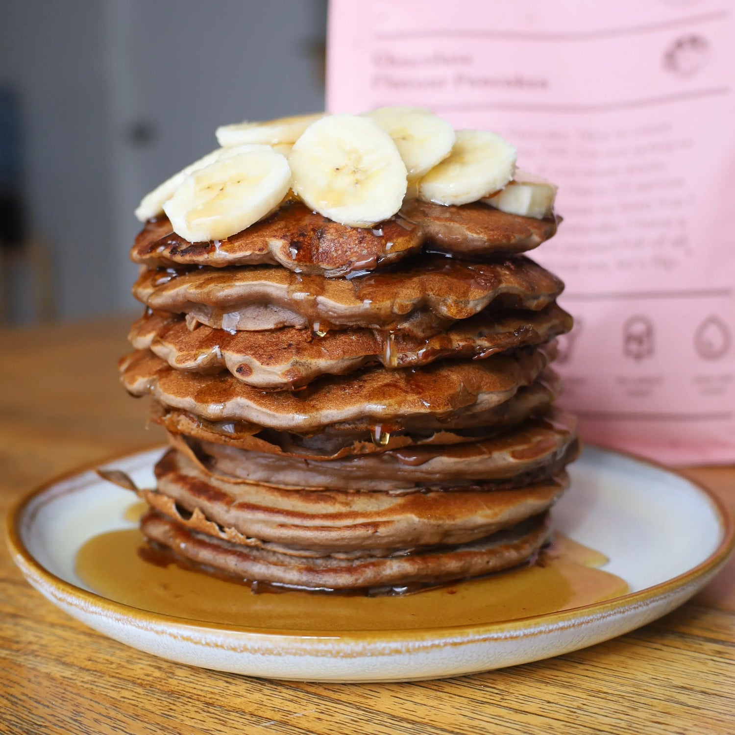 Double Choc Chip Banana Protein Pancakes | High Protein Breakfast Recipe