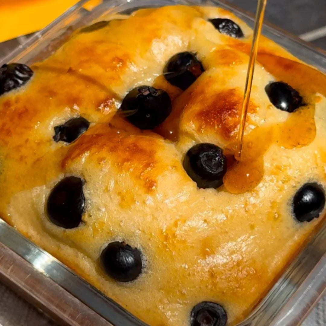 Blueberry Baked Pancake Protein Bowl | High Protein Breakfast Recipe