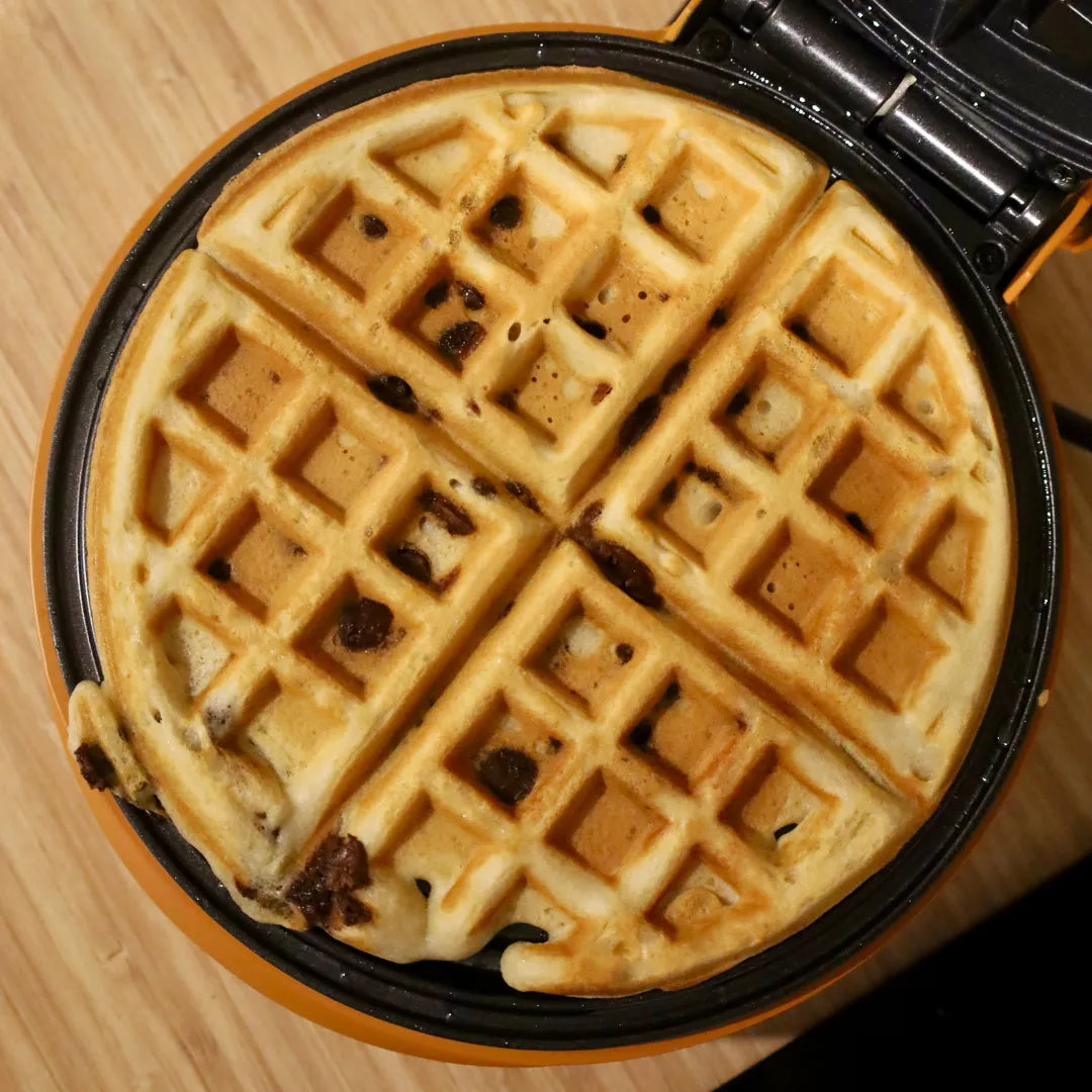 Chocolate Chip Buttermilk Protein Waffles | High Protein Dessert Recipe
